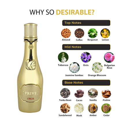 RIIFFS PRIVE OROS GOLD  CHAMPAGNE BOTTLE 3.4FL.OZ FOR WOMEN