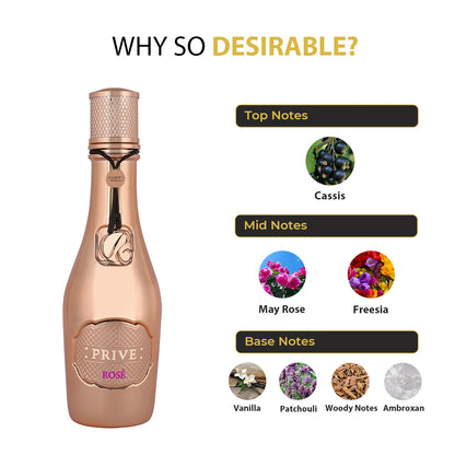 RIIFFS PRIVE ROSE CHAMPAGNE BOTTLE 3.4FL.OZ EDP SPARAY FOR WOMEN