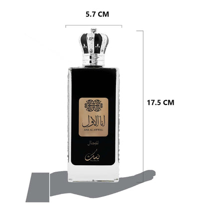 NUSUK - ANA AL AWWAL MEN (BLACK AND SILVER) 3.4 EDT SPRAY MEN