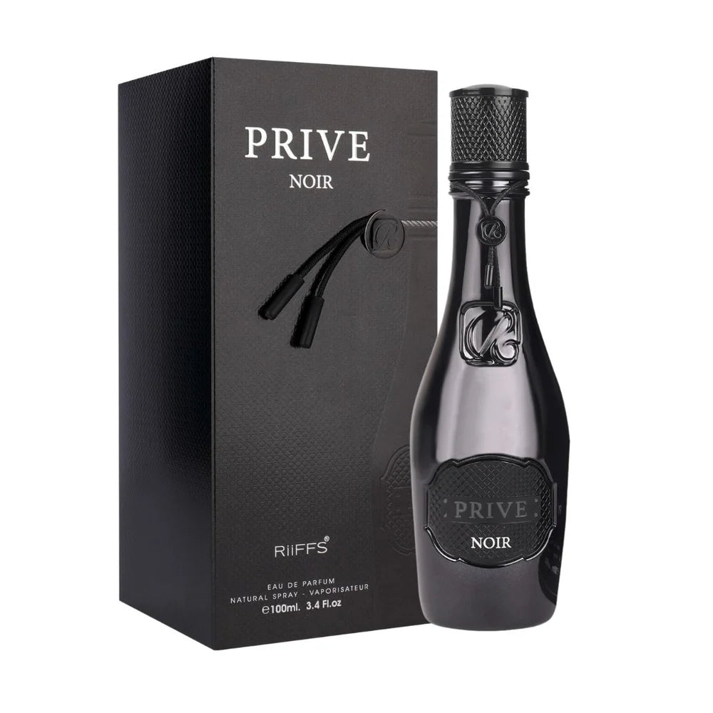 RIIFFS - PRIVE NOIR BLACK CHAMPAGNE BOTTLE 3.4FL.OZ EDP SPRAY FOR MEN